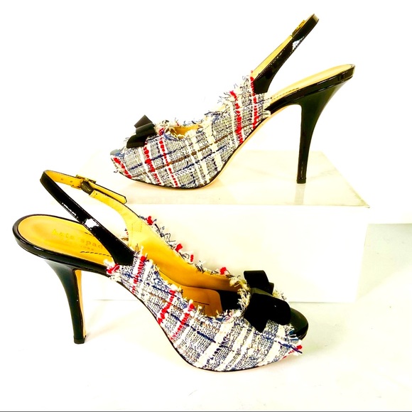 Kate Spade black white tweed heels  8 - Picture 2 of 15